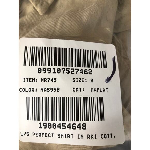 Madewell The Perfect Shirt Long Sleeve Slim Fit Softdrape Twill Light Sand NWT S - Picture 9 of 9